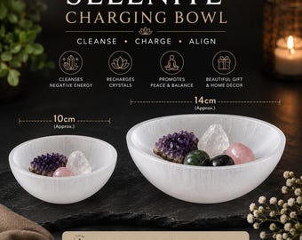 Selenite Oval Charging Bowl Crystal Healing Reiki Crystal Dish Gift UK Decor