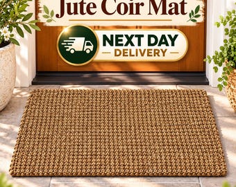 Handmade Jute Door Mat | Natural Coir Doormat | Heavy Duty Welcome Mat | Next Day UK