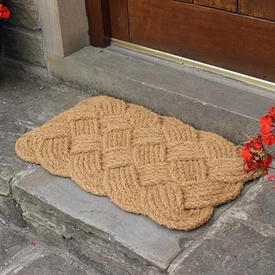Handmade Rope Coir Doormat 100% Coconut Coir Washable Mat Rug Indoor ...