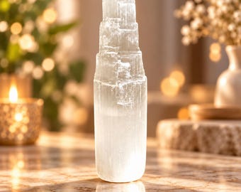 Selenite Crystal Tower Healing Crystal Point Meditation Energy Pillar 5-30cm