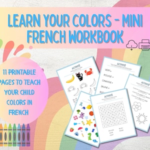 French Colors Workbook – 11 Printable Pages for Kids | Learn French “Les couleurs” | Preschool, Homeschool, Bilingual Learning