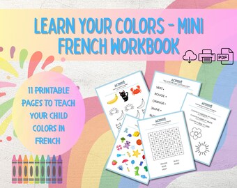 Learn French Colors – Printable Workbook for Kids (PDF) - Etsy