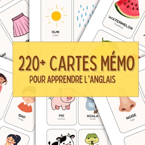 Apprendre l’Anglais による 220 以上のカルテ メモ | Vocabulaire Illustre pour Enfants (Animaux、Émotions、Fruits & Plus)