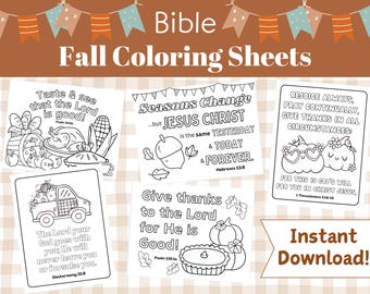 Fall Christian Coloring Sheets, Fall Bible Coloring Sheets, Fall Bible Craft, Fall Sunday School Activity, Autumn Bible Craft, Fall Coloring