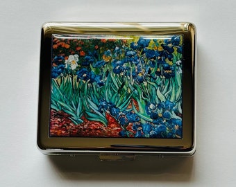 Van Gogh Iris 8 Day Pill Box with Mirror