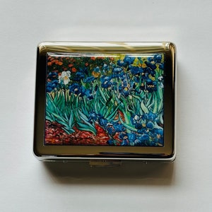 Van Gogh Iris 8 Day Pill Box with Mirror