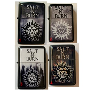 Supernatural Anti Possession Pentagram Salt n Burn Refillable Lighter