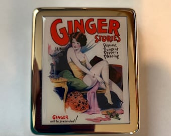 Pastillero divertido de 7 días con espejo y revista vintage