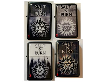 Supernatural Anti Possession Pentagram Salt n Burn Refillable Lighter