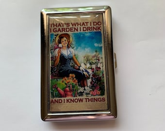 Vintage Gardening Poster Zigaretten oder Karten Etui oder Geldbörse