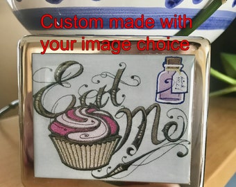 Pill Box 8 Day with Mirror Custom Made With Your Image Choice
