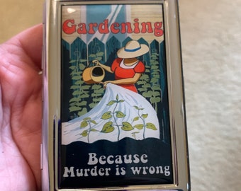 Vintage Gardening Poster Zigaretten oder Karten Etui oder Geldbörse