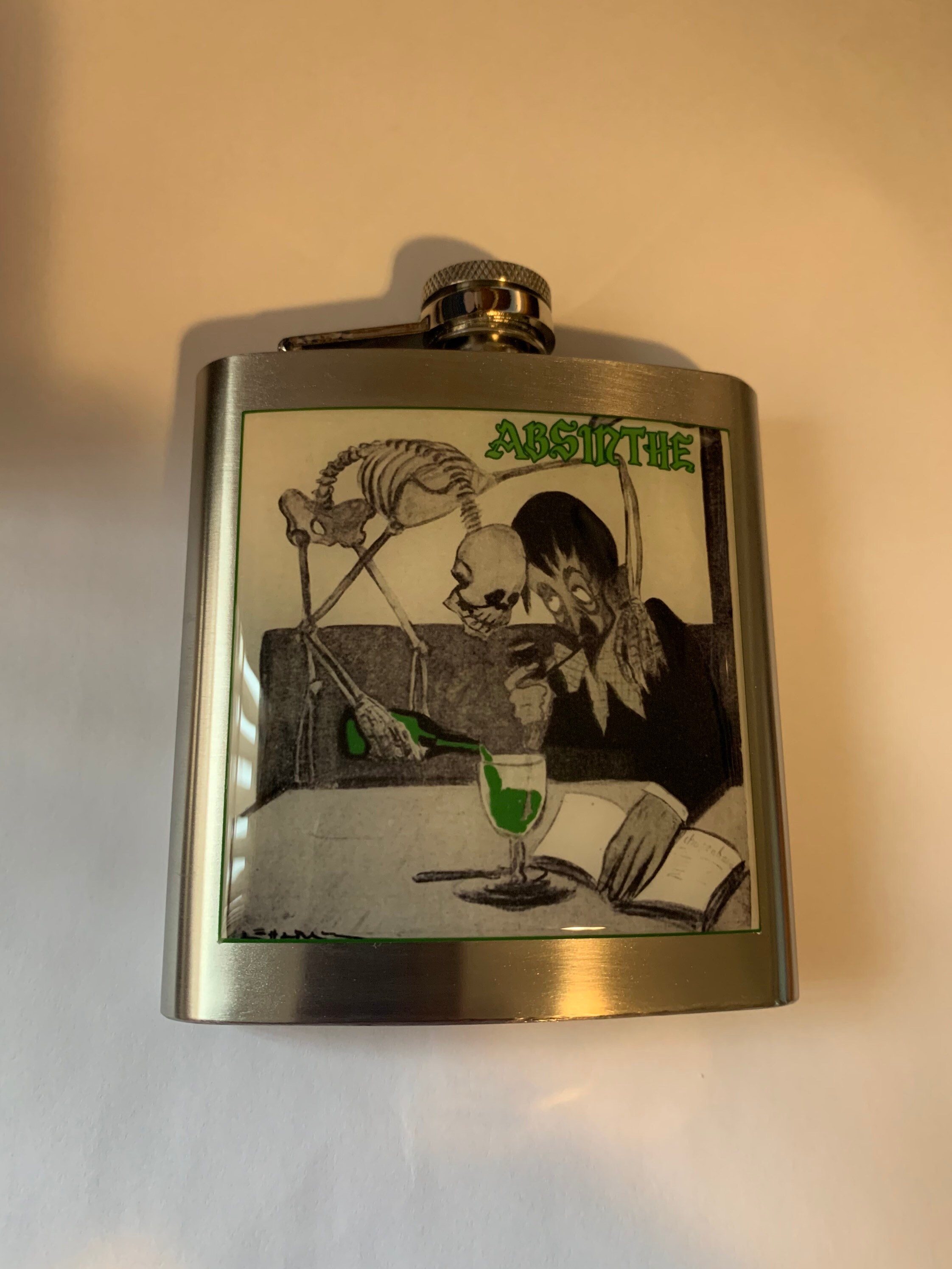Absinthe Green Fairy Vintage Liquor Hip Flask Stainless Steel Etsy