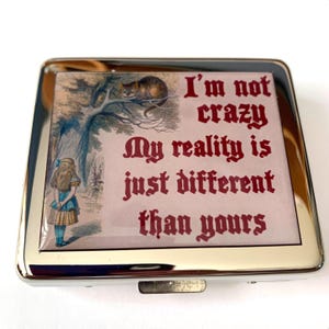 Alice In Wonderland Cheshire Cat 7 day Pill Box with Mirror