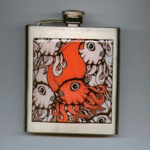 Squid Liquor Hip Flask Stainless Steel 6 ounce