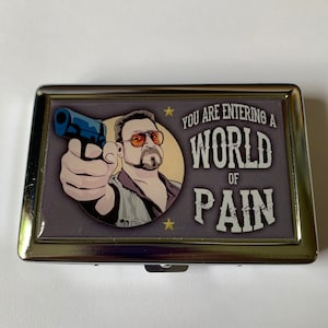 Lebowski Entering a World Of Pain Porte-cigarettes ou porte-cartes ou portefeuille ou boîte métallique