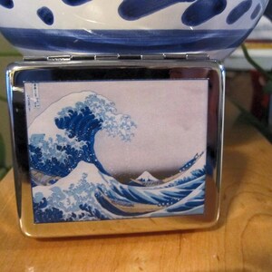 The Great Wave off Kanagawa 7 Day Pill Box With Mirror