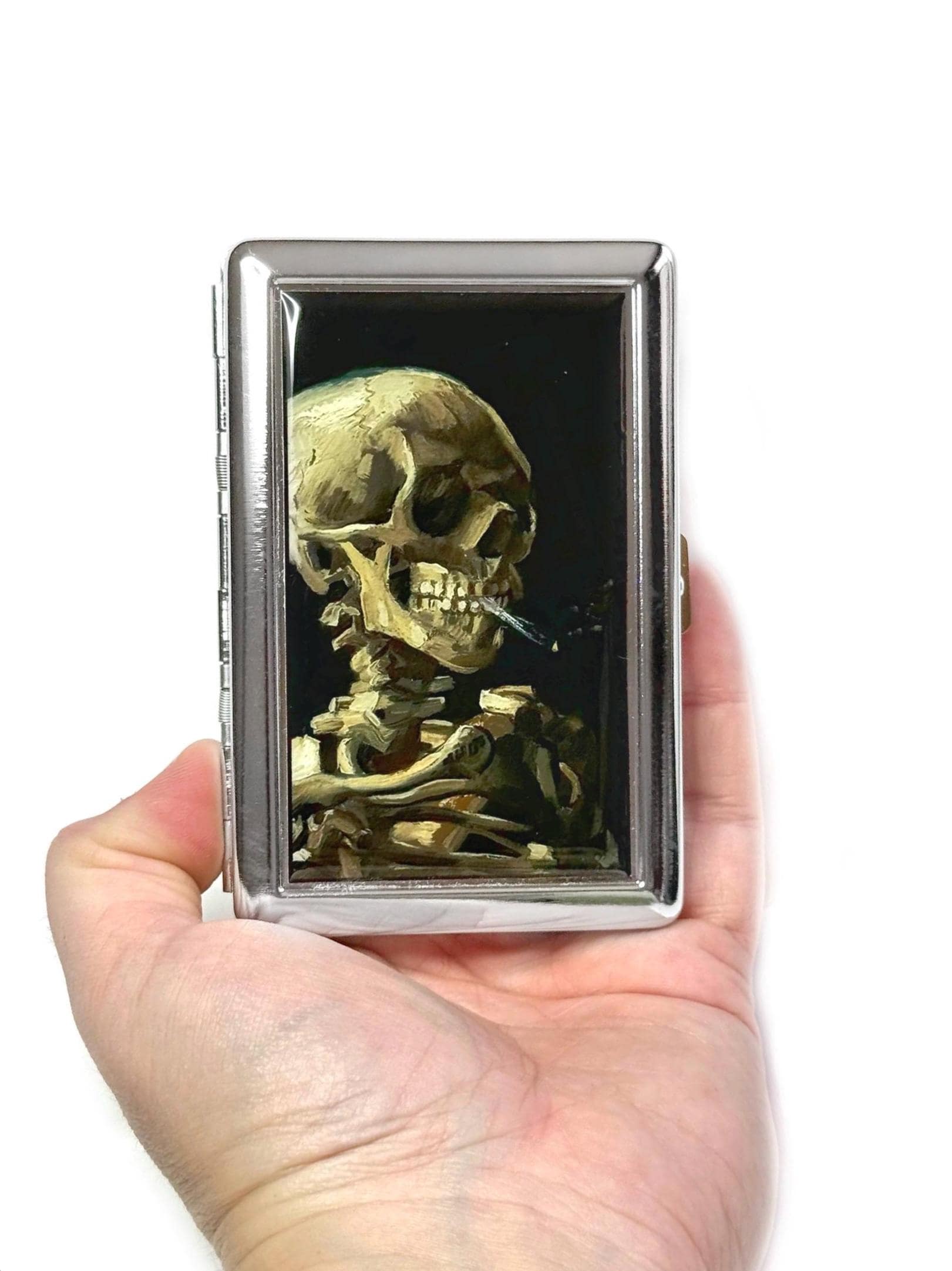 Skeleton Smoking Van Gogh Cigarette or Card Case or Wallet
