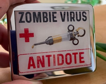 Zombie Antidote 7 day Pill Box with Mirror