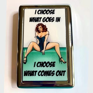 Womens Rights Vintage Pin Up Cigarette or Card Case or Wallet