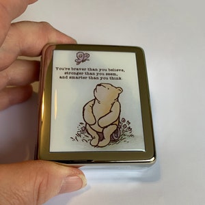 Classic Vintage Winnie The Pooh 8 day Pill Box with Mirror