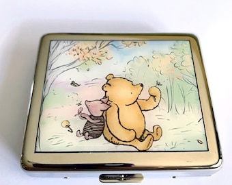 Pastillero clásico vintage de Winnie The Pooh para 7 días con espejo