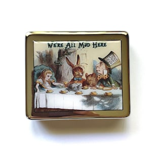 Alice In Wonderland Tea Party 7 day Pill Box with Mirror image 3