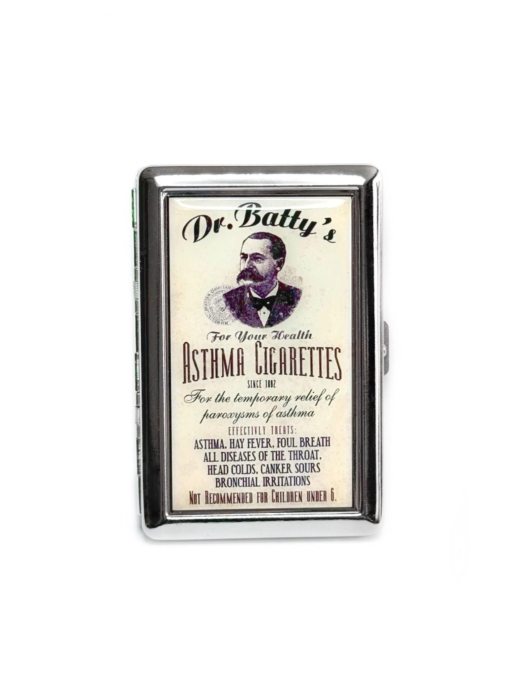 cigarettes prescribed for asthma Vintage Poster Asthma Cigarettes Cigarette or Card Case or Wallet