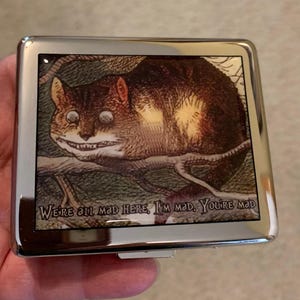 Alice In Wonderland Cheshire Cat 7 day Pill Box with Mirror