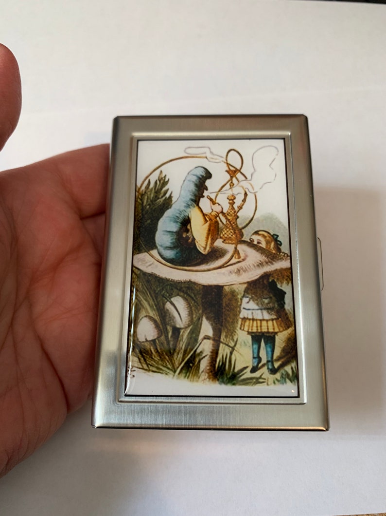 Alice In Wonderland Hookah Smoking Caterpillar Card Case or Wallet image 1