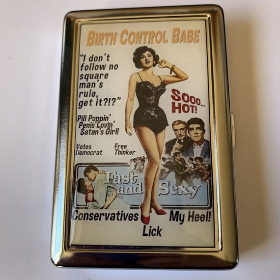 birth control and cigarettes Birth Control Babe Birth Control Case or Cigarette or Card Case or Wallet