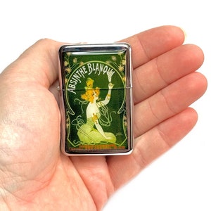 Absinthe Green Fairy Vintage  Refillable Lighter