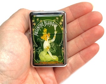 Absinthe Green Fairy Vintage  Refillable Lighter