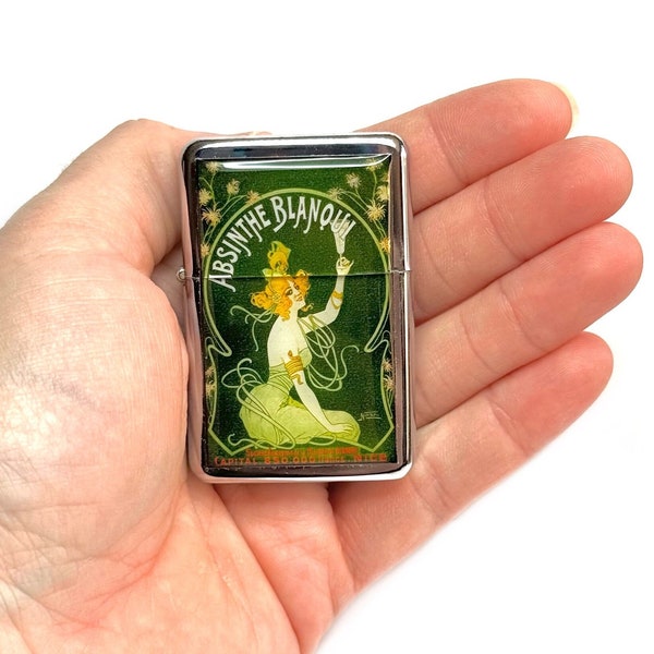 Absinthe Green Fairy Vintage  Refillable Lighter