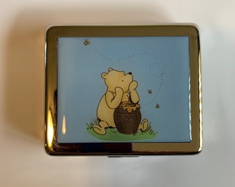 Classic Vintage Winnie The Pooh with Honey7 day Pill Box with Mirror