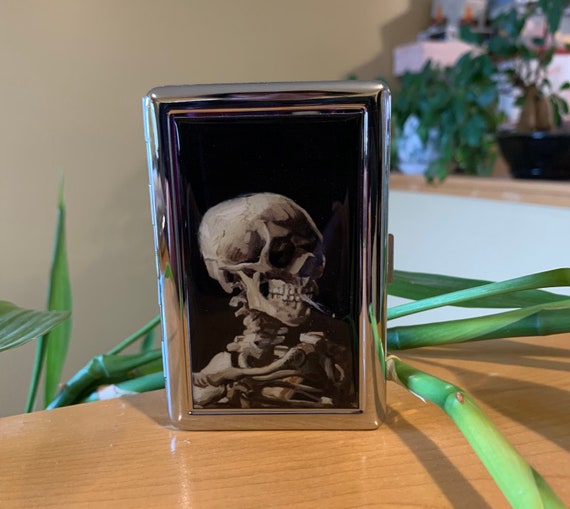 Skeleton Smoking Van Gogh Cigarette or Card Case or Wallet