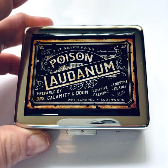 Vintage Laudanum Label 7 Day Pill Box With Mirror - Etsy