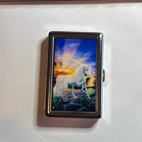 unicorn cigarette case Amazon.com: Eclipse Mystical Design Crushproof Metal Case, Kings, 3102BFairy : Health & Household No Smoking! Cigarette Case -