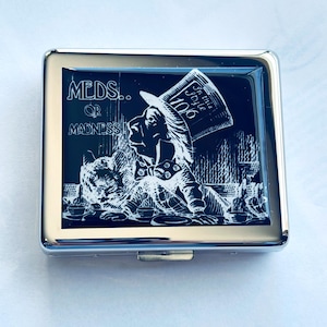 Alice In Wonderland Mad Hatter MEDS OR MADNESS 7 Day Pill Box image 1