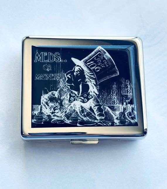 Alice In Wonderland Mad Hatter MEDS OR MADNESS 7 Day Pill Box