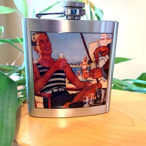 Vintage Liquor Ad Liquor Hip Flask