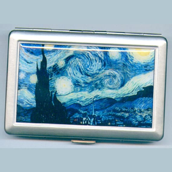 Vincent Van Gogh Starry Night Cigarette or Card Case or Wallet