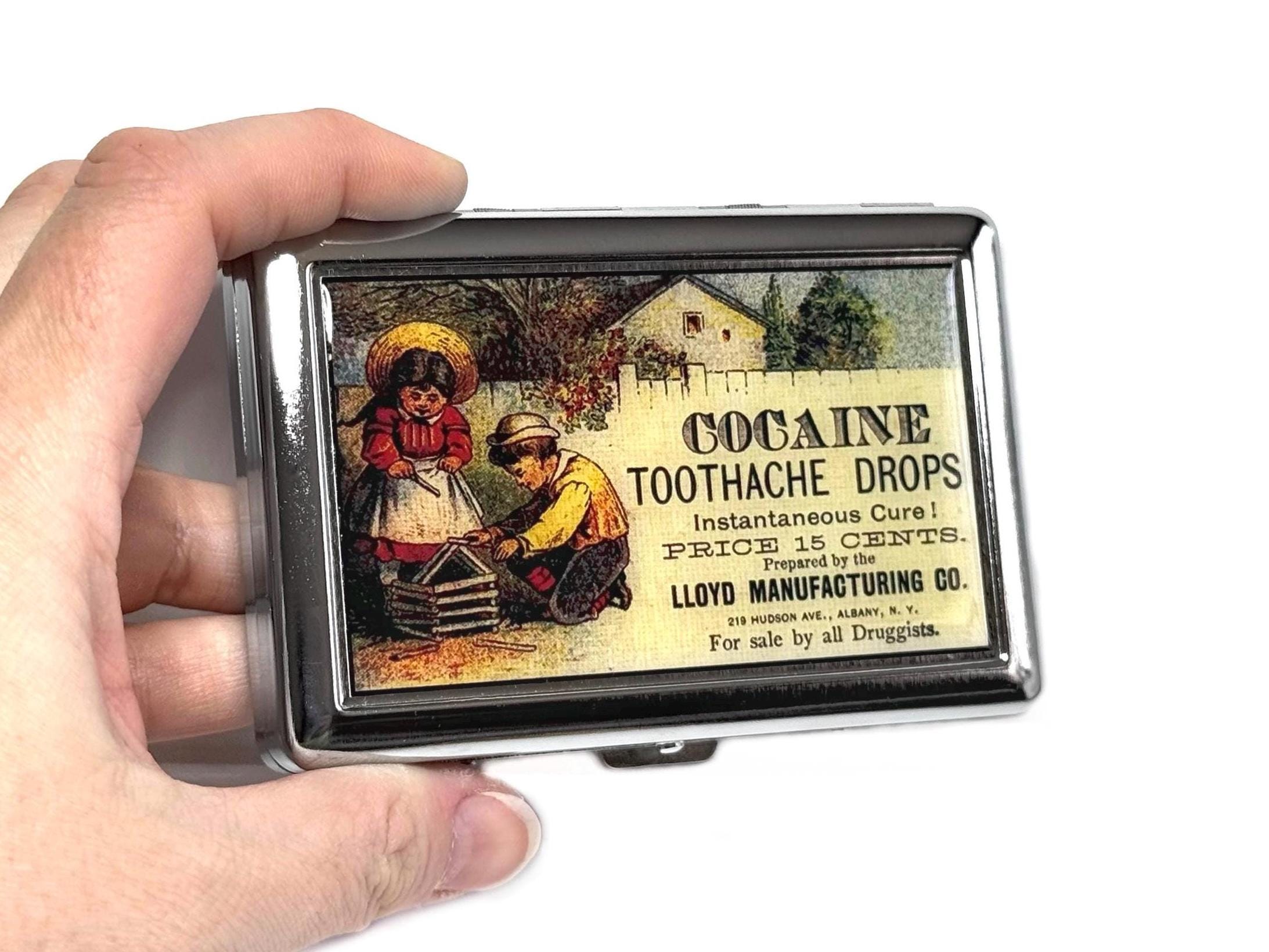 tobacco for toothache Vintage Toothache Ad Poster Cigarette or Card Case or Wallet