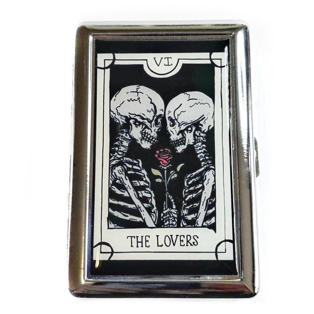 Tarot Card the Lovers Skeleton Cigarette or Card Case