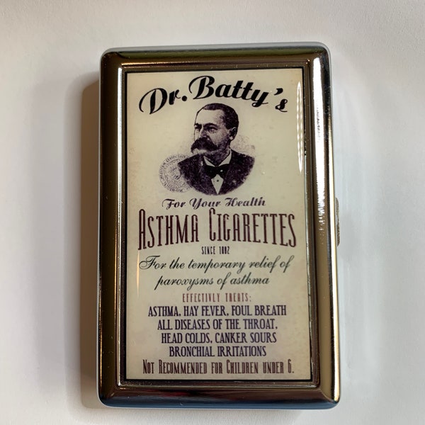 Vintage Poster Asthma cigarettes Cigarette or Card Case or Wallet