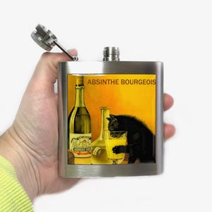 Absinthe Bourgeois svart katt-höftfläsk