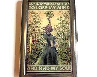 Vintage Gardening Poster Zigaretten oder Karten Etui oder Geldbörse