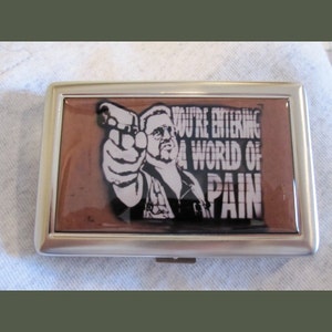 Lebowski Entering a World Of Pain Porte-cigarettes ou porte-cartes ou portefeuille ou boîte métallique