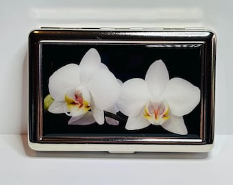 Orchid Flower Cigarette or Card Case or Wallet