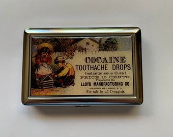 Vintage Toothache Ad Poster Cigarette or Card Case or Wallet